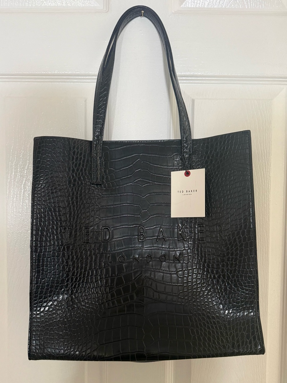 Ted Baker Black Croc-Embossed Tote